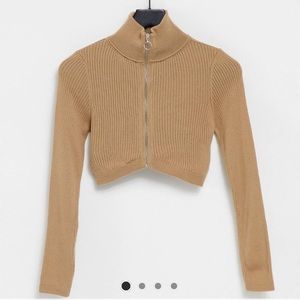 Cropped Zip Cardigan